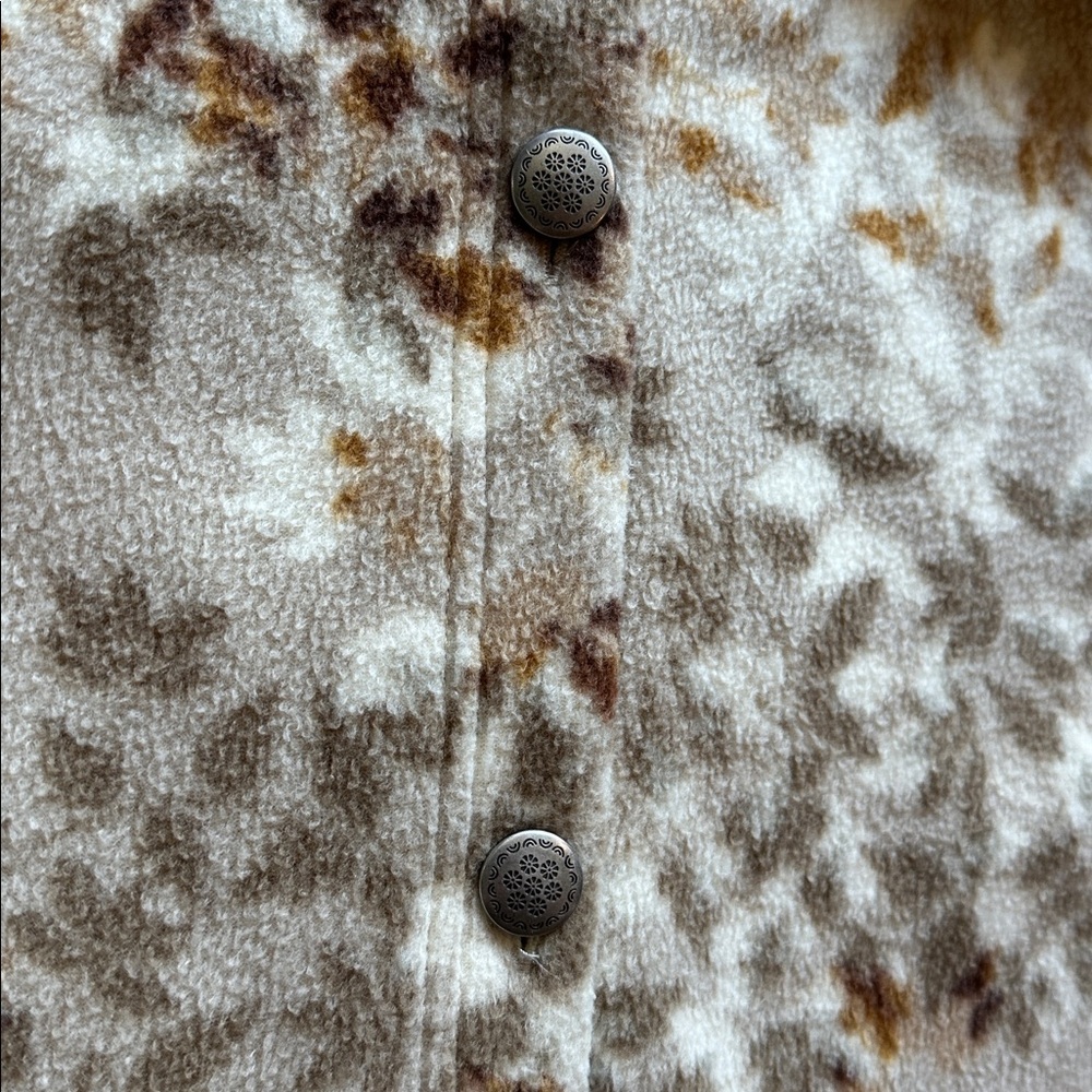 Vtg Basic Editions All Over Print Fall Fleece Car… - image 3